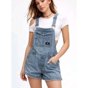 Vtg Squeeze Stephen Hardy Y2K Denim Skater Grunge 90's Bibs Shorts M 100% Cotton